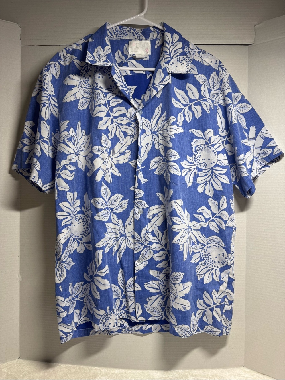 Howie Blue and White Floral Hawaiian Shirt